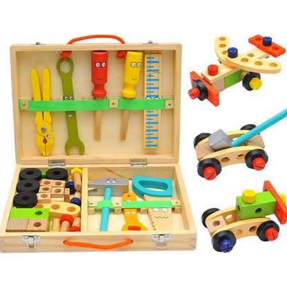 Kids Wooden Tool Box Set