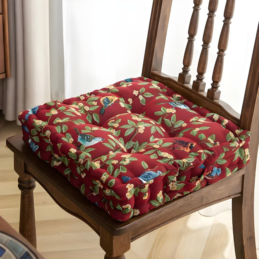 Colorful Floral Bird Pillow Cushion - Fesara