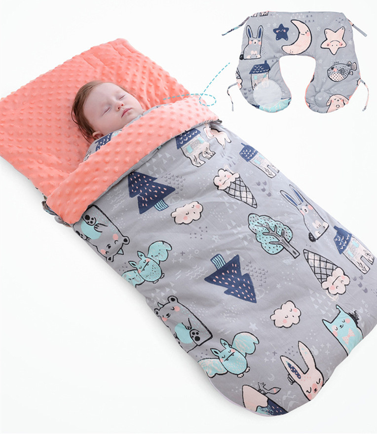 Soft Baby Sleep Sack with Hooded Minky Blanket
