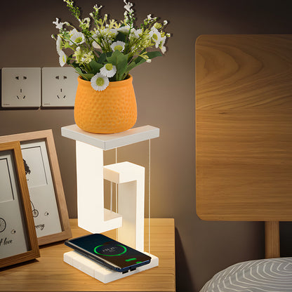 Floating LED Table Lamp with Wireless Charger