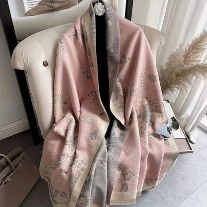 Lightweight Floral Reversible Silk Scarf - Fesara