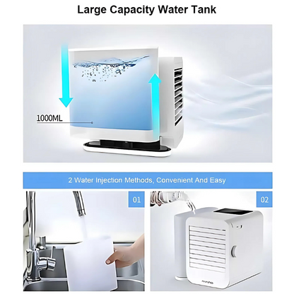 Compact Mini Air Conditioner with Water Tank and Humidifier