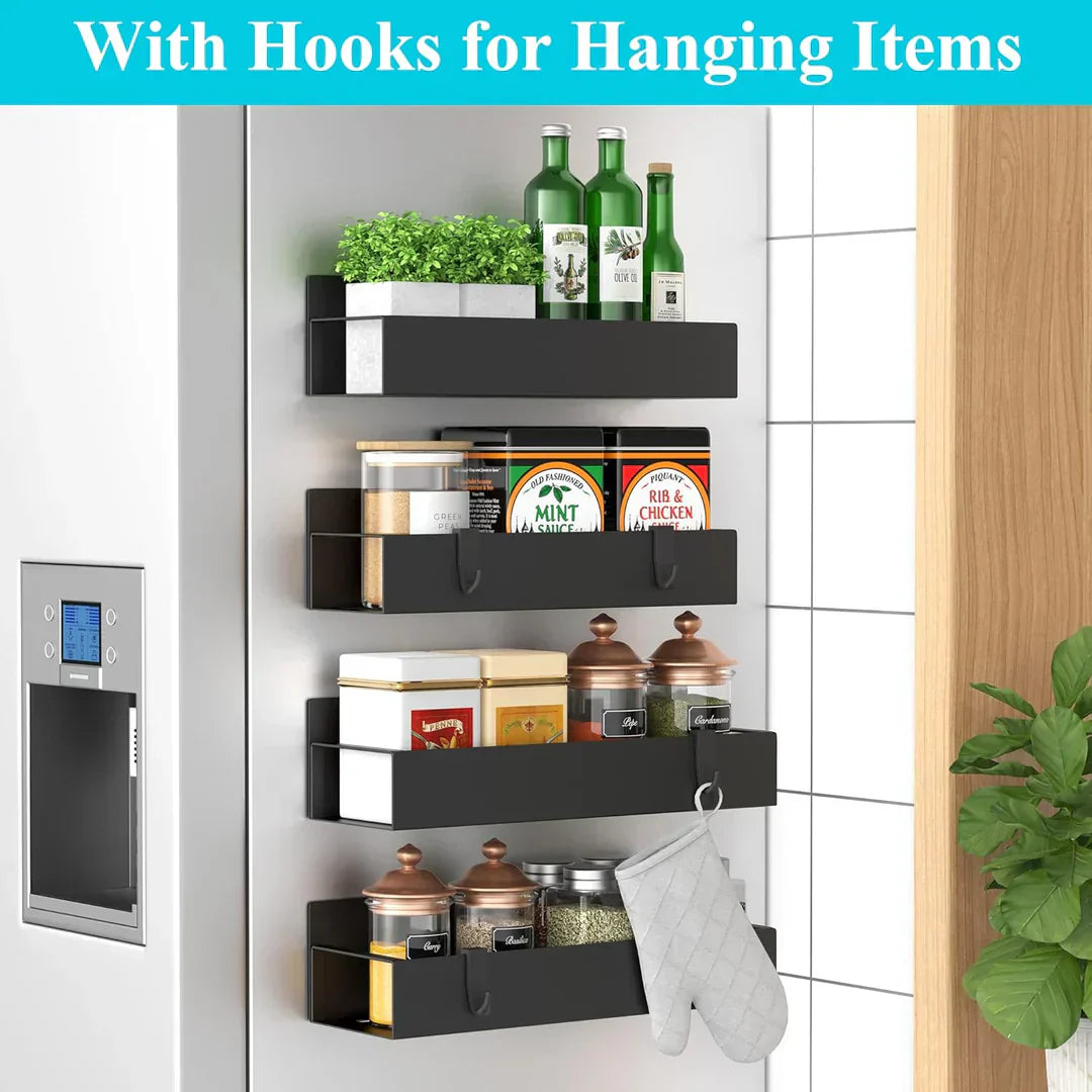 Compact Magnetic Spice Holder for Kitchen & Fridge