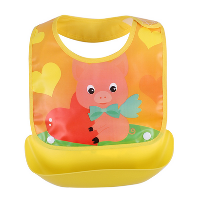 Soft Baby Bib with Crumb Tray - Easy Clean Waterproof Design