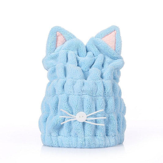 Adorable Kitty Soft Turban Towel Bath Cap - Fesara