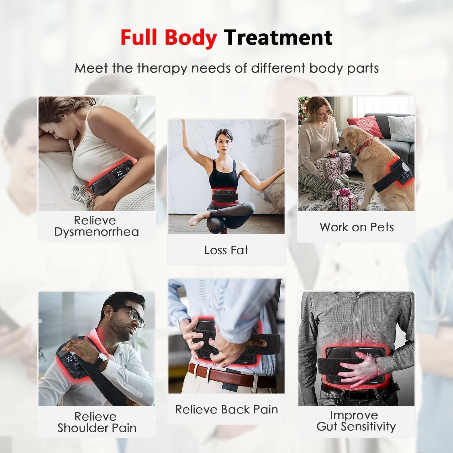 Heated Red Light Therapy Wrap for Back Pain Relief