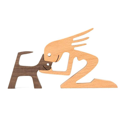 Cute Animal Figurine Wood Home Decor