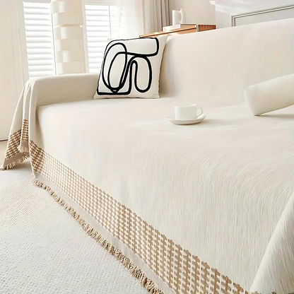 Cozy Home Furniture Protector Brown Tassel Sofa Cover
