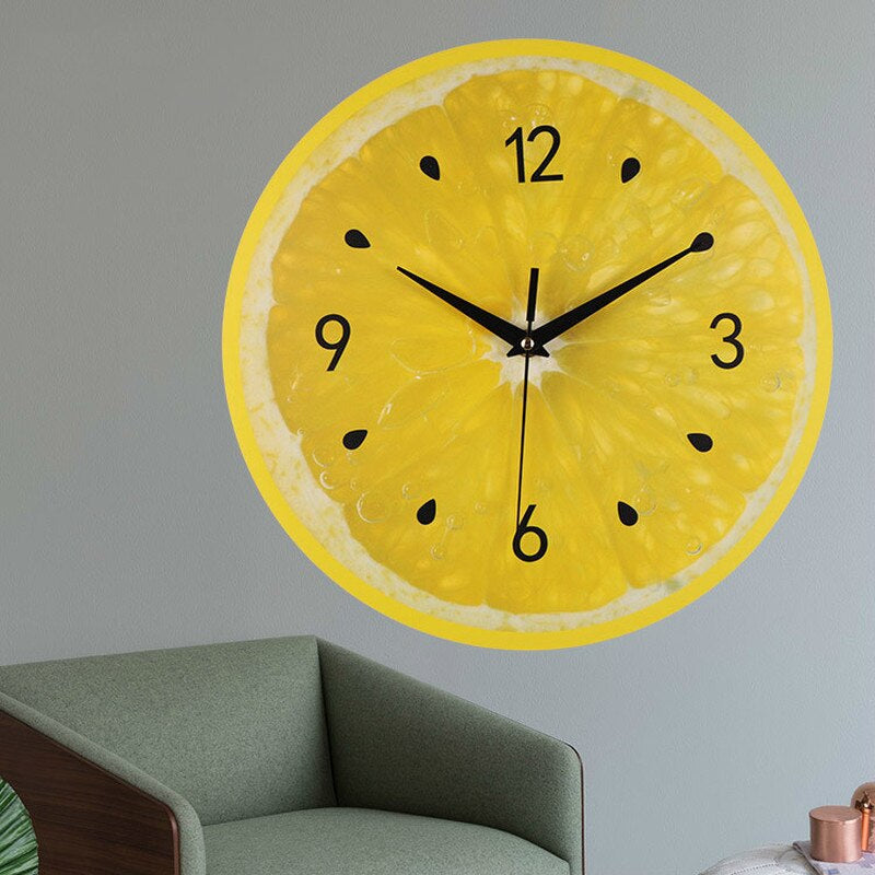 Bright Yellow Kitchen Wall Clock