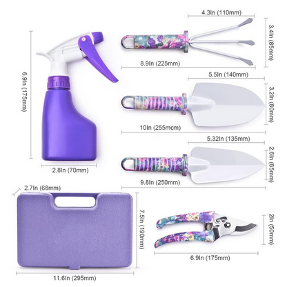 Vibrant 10-Piece Gardening Tool Kit with Ergonomic Handles