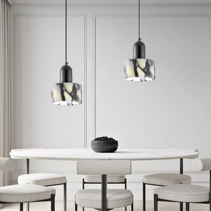 Elegant Black Marble Pendant Light