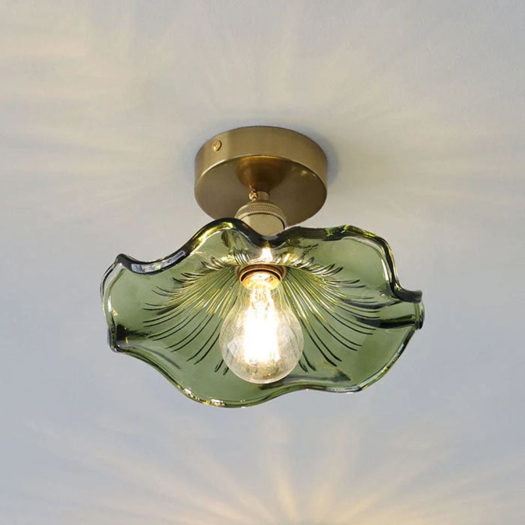 Elegant Glass Floral Ceiling Light - Fesara