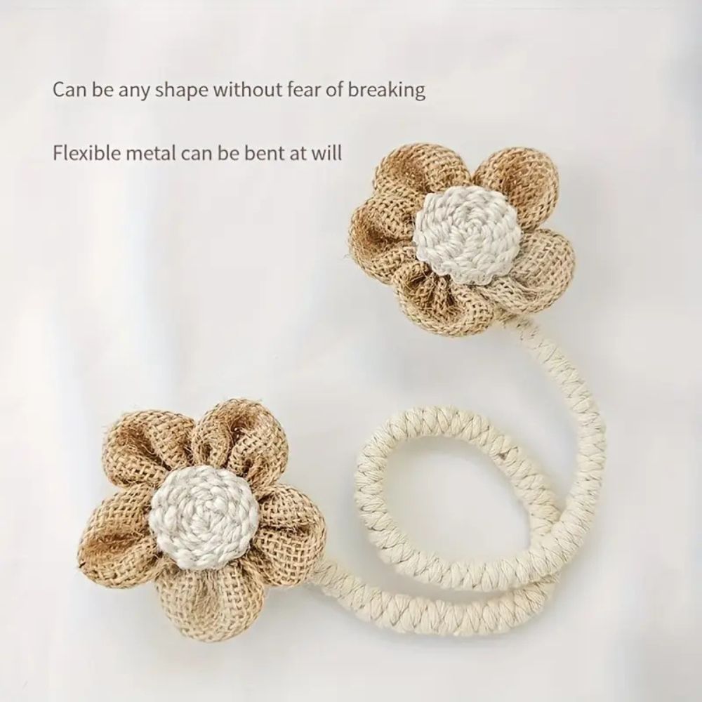 Elegant Floral Curtain Ties 2 Piece Set