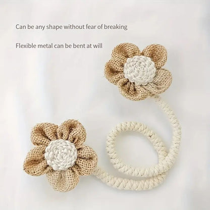 Elegant Floral Curtain Ties 2 Piece Set