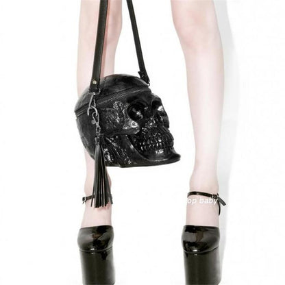 Edgy Dark Skull Crossbody Bag