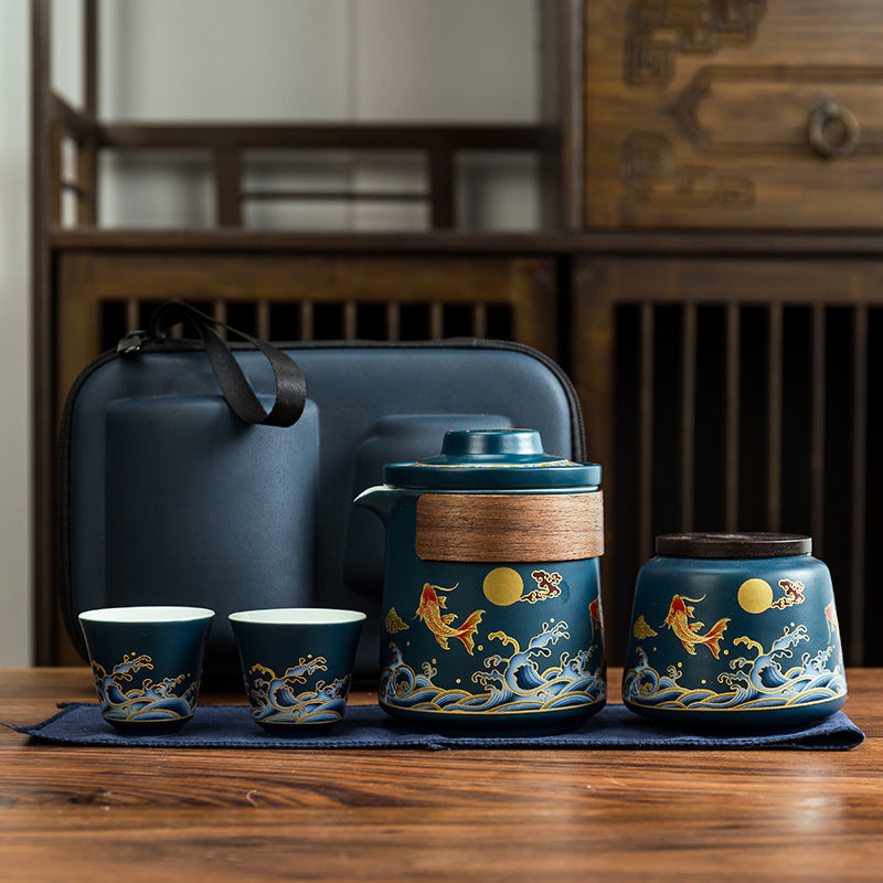 Portable Tea Set in Compact Design