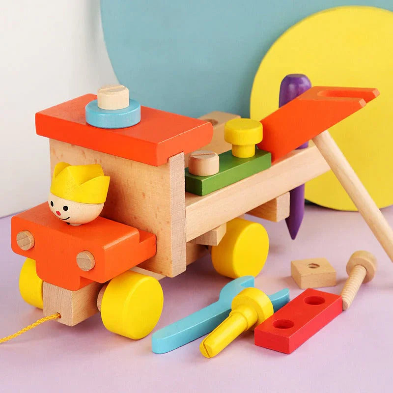 Wooden Educational Toy Car for Kids