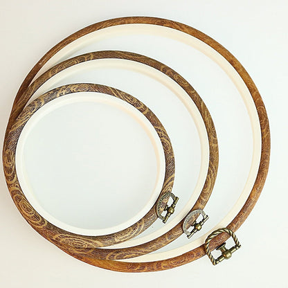 Set of 3 Antique Cross Stitch Hoop Frames
