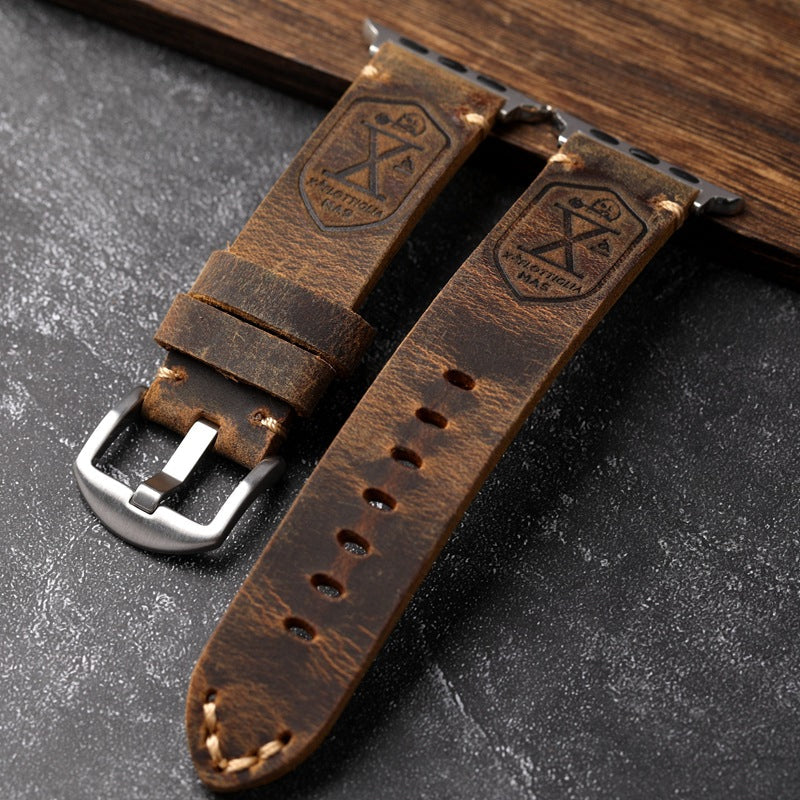 Genuine Brown Leather Apple Watch Strap