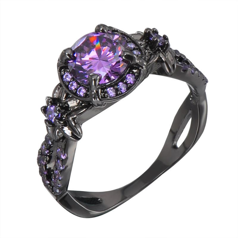 Classic Black Gemstone Engagement Ring