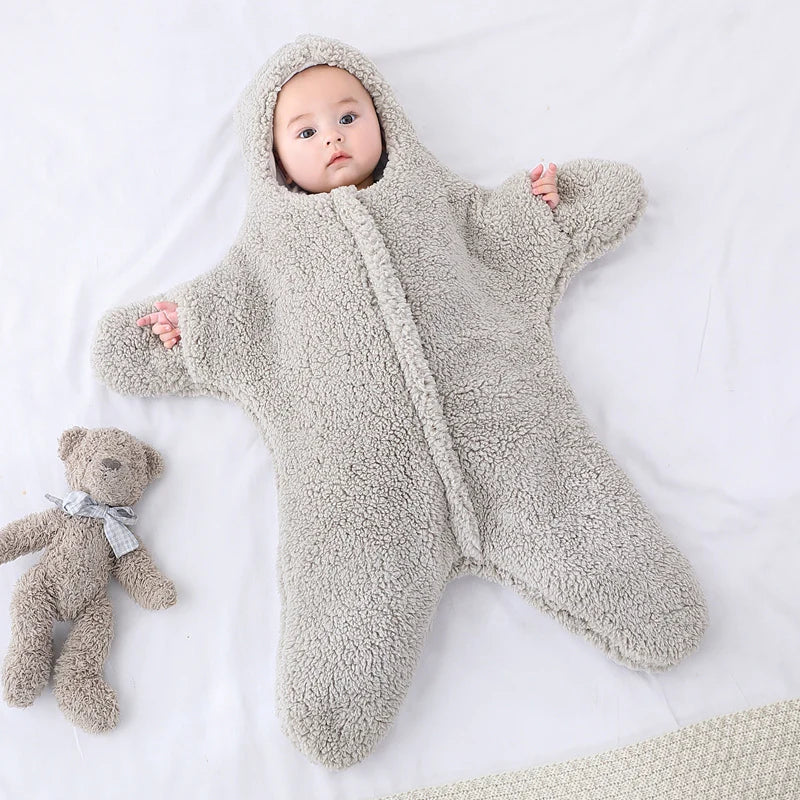 Soft Baby Romper with Hood and Plush Suit