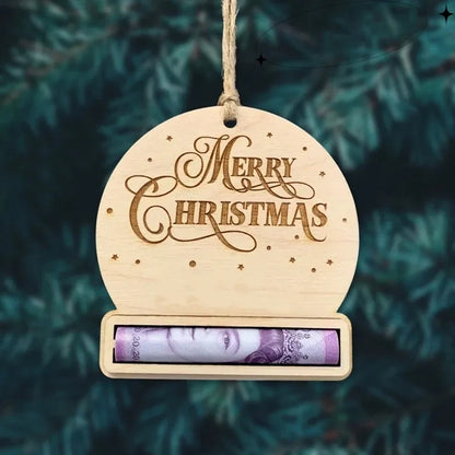 Wooden Holiday Money Clip Ornament