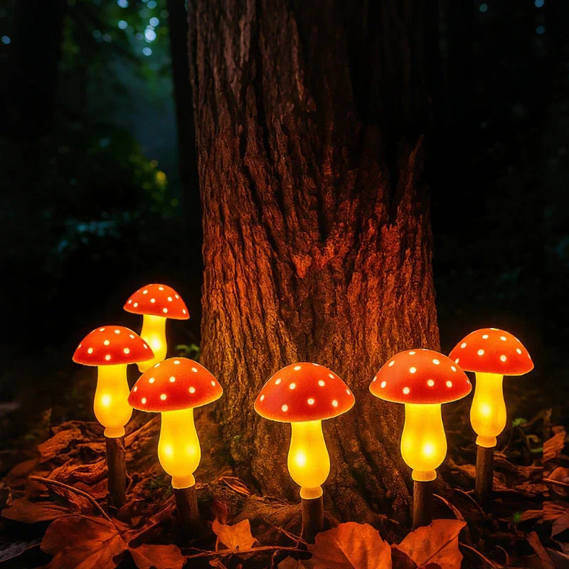 Solar Powered Mushroom Yard Lights - Fesara