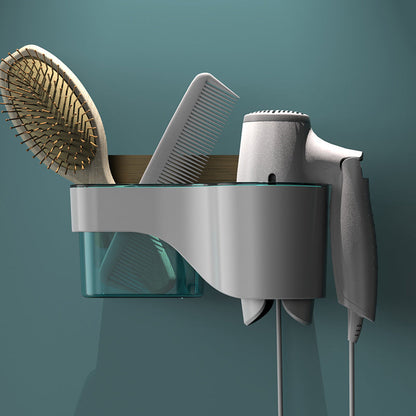 Space-Saving Bathroom Shelf with Storage for Hair Dryer