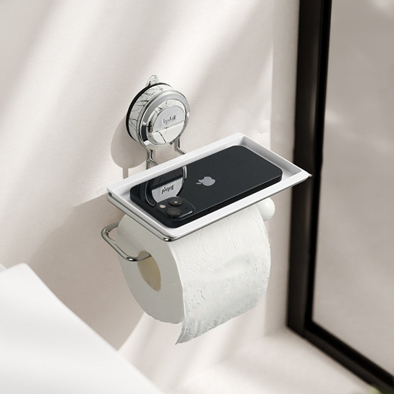 Easy Install Suction Toilet Paper Holder – Stainless Steel