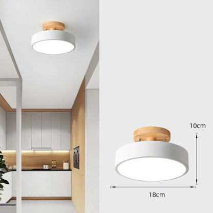 Natural Wood Modern LED Light Fixture