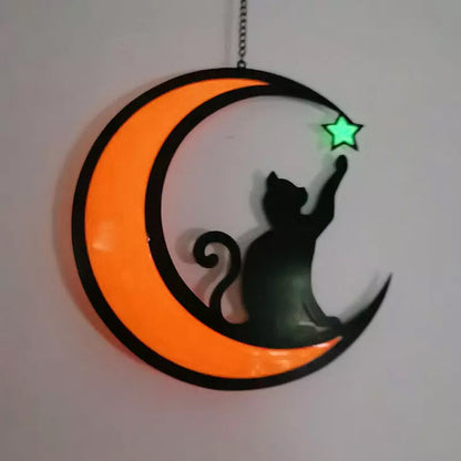 Cute Moon Cat Acrylic Pendant Necklace