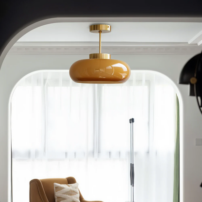 Retro Style Yellow Pendant Light