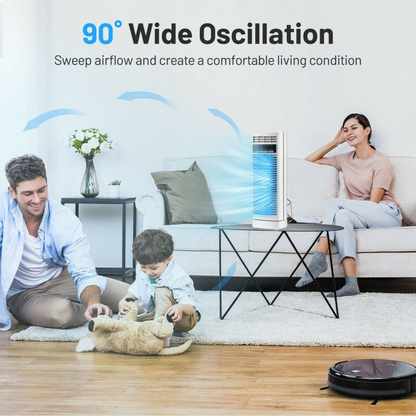 Compact Quiet Office Tower Fan with Adjustable Settings