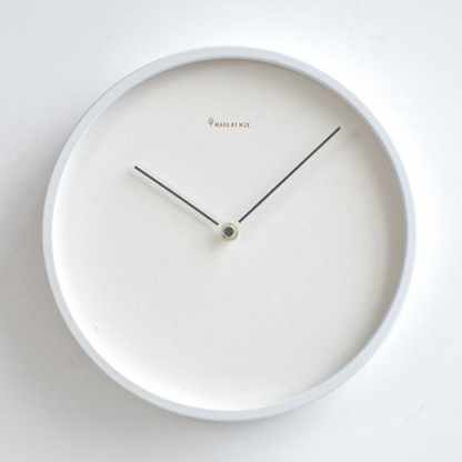 Simple White Wooden Wall Clock