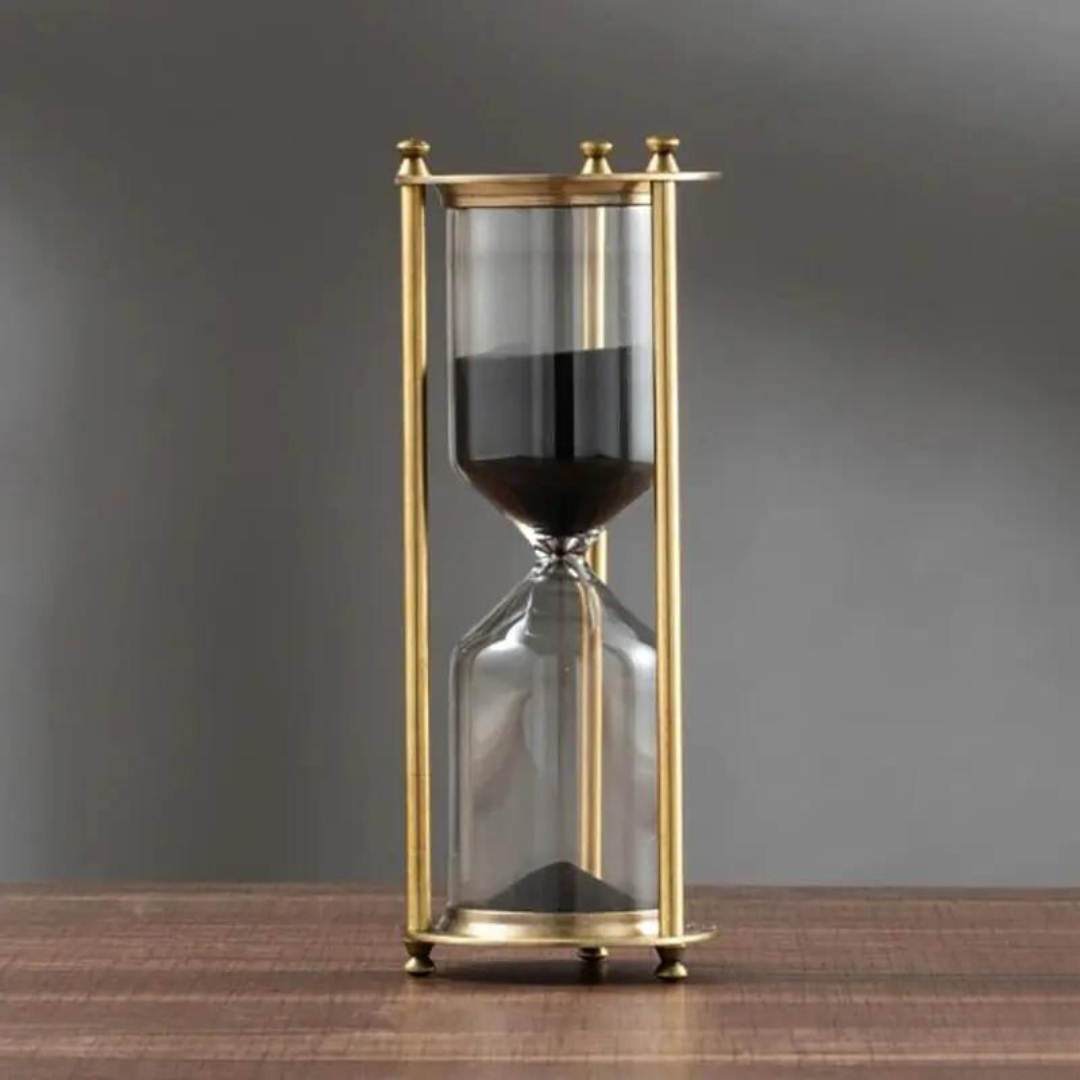 Classic Brass Hourglass Timer & Home Decor