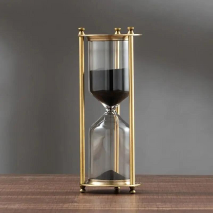 Classic Brass Hourglass Timer & Home Decor