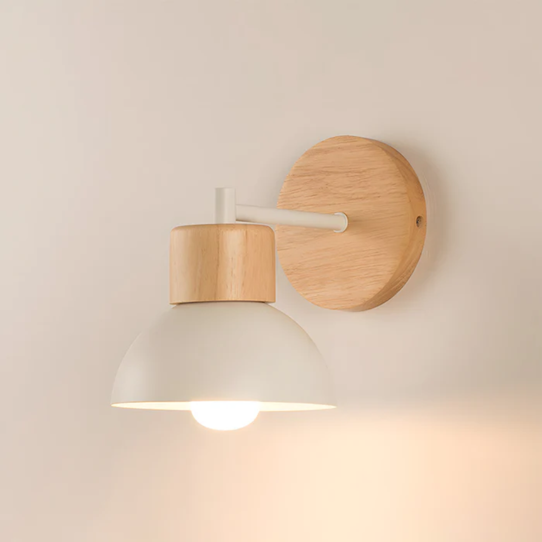 Rustic Wooden Wall Light Fixture - Fesara