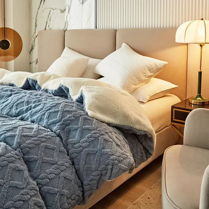 Plush Double Sided Soft Duvet Cover Set