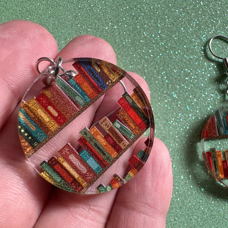 Simple Wooden Book Earrings