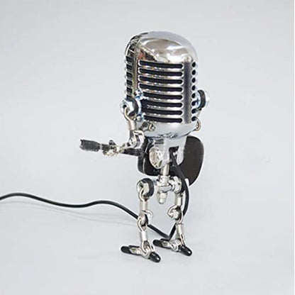 Vintage Style Microphone Robot Figure