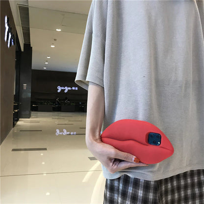 Fun Red Lips Silicone iPhone Phone Case