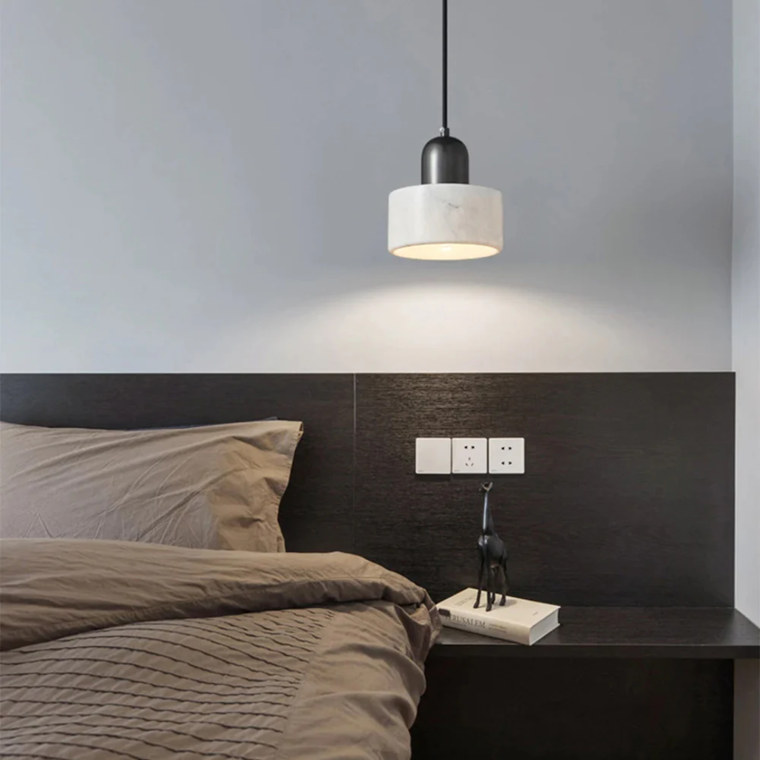 Elegant White Marble Drop Lamp
