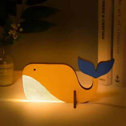 Wooden Animal Desk Lamp