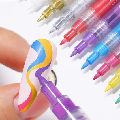 Fesara | Slim 12 Shade Curved Nail Art Pen