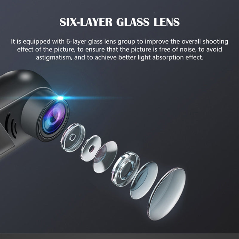 Compact 1080P HD Car Dash Cam with Rotating Lens