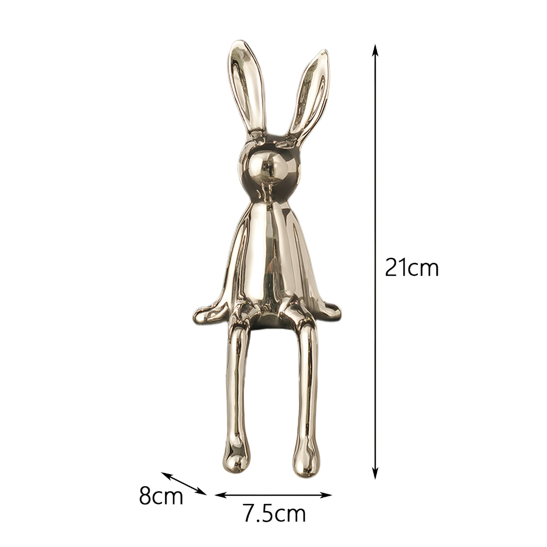 Glossy White Bunny Decoration Figurine