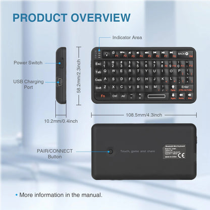 Compact 2in1 Wireless Portable Keyboard