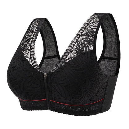Simple Lace Bralette with Zip Front Closure