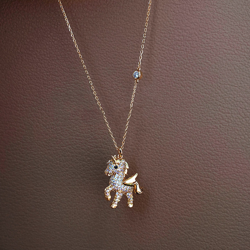 Beautiful Winged Unicorn Pendant Necklace