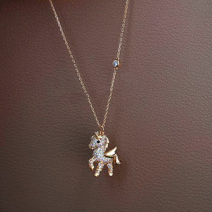 Beautiful Winged Unicorn Pendant Necklace